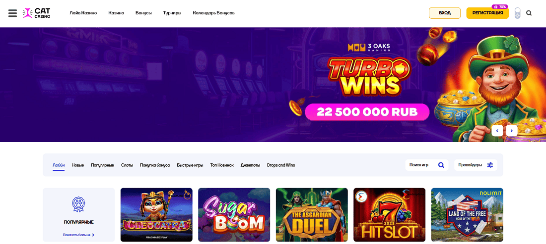 Интерфейс казино